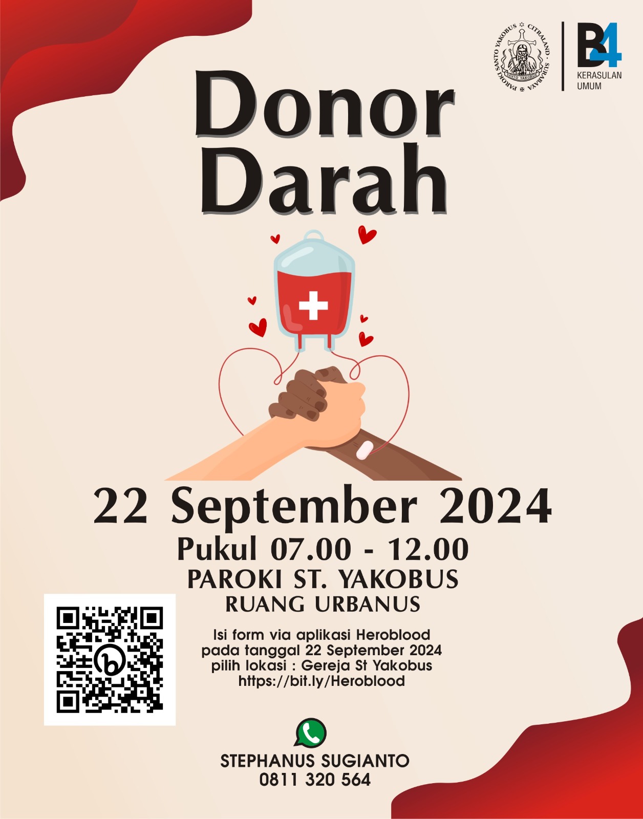 Donor Darah 22 September 2024 Paroki Santo Yakobus Surabaya